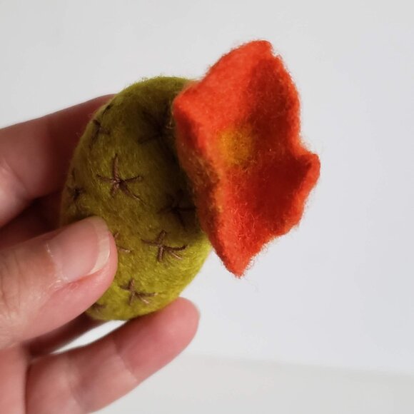 Wool Needle Felt CACTUS FLOWER Succulent Brooch Colorful Happy Fun - Picture 5 of 10